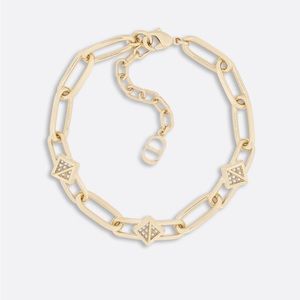 Dior diamond chain link Necklace & Bracelet set